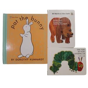 Lot Toddler Books: Pat the Bunny, The Very Hungry Caterpillar, Brown Bear